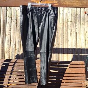 Ladies Black Leather Pants